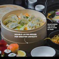 Panier vapeur en bambou, cuiseurs vapeur écologiques pour la cuisson et le service de la cuisine traditionnelle chinoise, couvercle de cuiseur vapeur