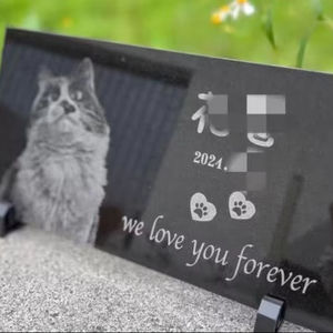 Monument commémoratif personnalisé moderne en granit naturel noir <span class=keywords><strong>pour</strong></span> chat et chien, sculpture en pierre polie sculptée à la main <span class=keywords><strong>pour</strong></span> <span class=keywords><strong>cimetière</strong></span>, style européen du XXe siècle - Product Image 2