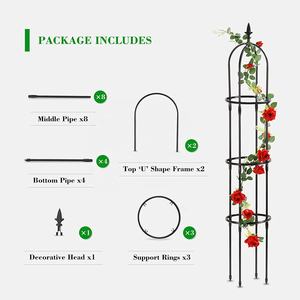 Enrejados de arco de jardín de plantas de escalada recubiertas de plástico, obelisco redondo de Metal, gran oferta, <span class=keywords><strong>2022</strong></span> - Product Image 4