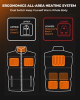 Gilet chauffant imperméable lavable léger pour hommes Freestyle hiver 8 zones de chauffage 3 niveaux de chauffage batterie incluse Ski