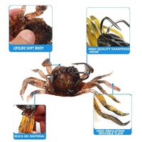 Leurre de pêche en forme de crabe, appâts, jig de pêche, simulation liquide d'eau salée, poisson-crabe souple avec hameçons tranchants
