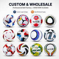 Ballon de football en cuir PVC Kata avec logo personnalisé, taille 5, vente en gros, cousu à la machine, durable, de haute qualité, pour cadeau promotionnel