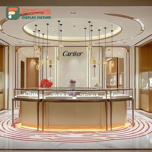 Luxury Jewelry Retail Display System Tempered Glass Panel Mall Counter Display Counter - Product Image 2