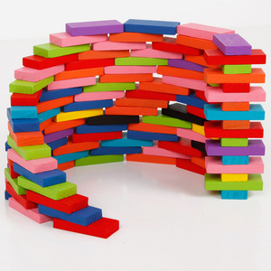 Dominos colorés en bois blocs de construction enfants Intelligence esprit changeant éducatif Puzzle jeu jouets pour enfants garçons filles - Product Image 6
