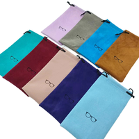 Sortie d'usine en gros Portable personnalisé imprimé Logo Rectangle doux lin cordon fermeture lunettes de soleil pochette