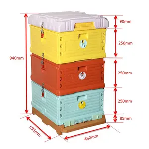 3-Level Complete Plastic Thermo Beehive Color Insulated Hive Box