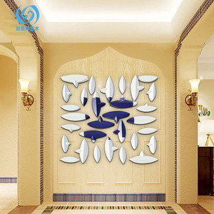 Ensemble de décoration murale minimaliste moderne en acier inoxydable, formes géométriques abstraites irrégulières, lot multi-pièces pour bureau et maison - Product Image 2