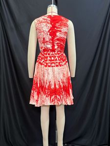 เดรสสั้นพิมพ์ลายแอฟริกันแบบจีบ ดีไซน์หรูหรา แขนกุด สไตล์หวาน แฟชั่นมาใหม่ - Product Image 6