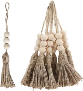 Adornos de flecos de borlas, adornos de macramé con cordón de algodón, borlas al por mayor, llaveros - Product Image 1