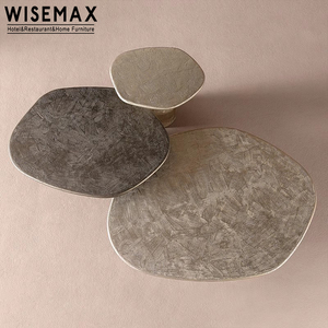 Wisemax đồ nội thất ý thiết kế hiện đại biệt thự phòng khách ghế sofa trung tâm bảng thiết lập 3 cái sợi thủy tinh không thường xuyên Bàn cà phê thiết lập - Product Image 4