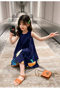 Vestido Casual de una Pieza sin Mangas para Niñas, con Estampado Floral y Geométrico, para Fiestas Infantiles - Product Image 5