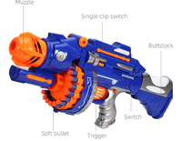 Offre Spéciale électronique automatique EVA balle molle pistolet jouet rond en plastique jeu de tir pour enfants jouet pistolet pour garçons