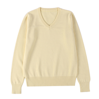 Pull-over décontracté pour femme en laine et cachemire de haute qualité, col en V, doux, moelleux, coupe ample, avec logo OEM de la manufacture