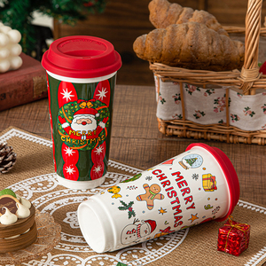 Wholesale Santa Snowman Christmas Gift 580Ml 19Oz Mate Cup Red Cups Ceramic <b>Mug</b> Travel <b>Mugs</b> Christmas Coffee <b>Mug</b> - Product Image 6