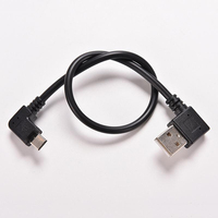 Câble de données micro USB personnalisé à charge rapide 3A, 90 degrés, blindage en cuivre pur tressé, gaine en PVC, certifié CE, blanc/noir, gauche