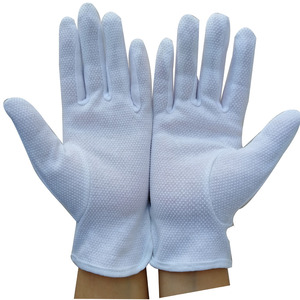 Guantes de algodón recubiertos de color blanco con puntos de agarre Guantes de seguridad de uso general Soldadura de construcción Trabajo de jardín Función protectora - Product Image 3