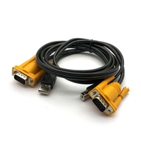 KVM kabel cetak USB jalur ganda + kabel VGA kabel khusus saklar KVM