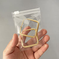 Sac à bijoux en PVC écologique personnalisé, résistant à l'humidité, recyclable, pochette transparente avec fermeture éclair pour emballer des boucles d'oreilles, des colliers, des bagues