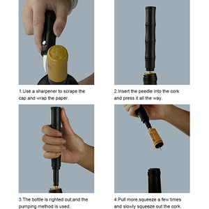 Accessoires de cuisine Gadgets pour la maison et la cuisine <span class=keywords><strong>Tire</strong></span>-<span class=keywords><strong>bouchon</strong></span> <span class=keywords><strong>pneumatique</strong></span> pour vin rouge avec aiguiseur caché Ouvre-bouteille pour vin rouge - Product Image 6