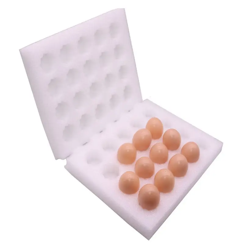 Espuma EPE de embalaje de materiales personalizados, para huevos pequeños/aves/codorniz/palomas, embalaje con 42 agujeros, caja de almacenamiento de huevos, tampón de paleta