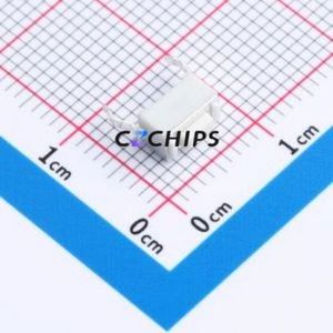 TS02-CBW1FH4.3 Tactile Switch Through hole,6.1x3.5mm Switch Single Pole Single Throw Rectangle Button 2.5N Through Hole - Product Image 1