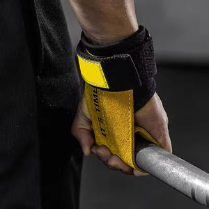 Dukungan pergelangan tangan silikon Gym angkat berat logo kustom pegangan tangan kulit sapi serat mikro pendukung pergelangan tangan telapak tangan - Product Image 5