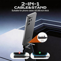 Kabel Data USB2.0 Pengisian Cepat PD 240W Tipe-C Grosir dengan Adaptor Penyangga Ponsel Lipat untuk Laptop Tablet