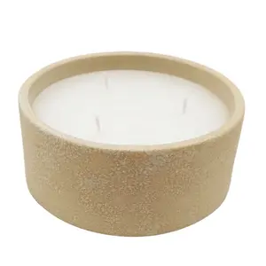 Hot Selling Factory Cost Ceramic Candle Jar Glazing Ceramic Wax Vessel 3 wicks Candle with Ceramic Jar