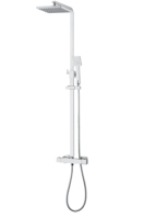 Colonne de Douche Mitigeur Murale Carrée de Haute Qualité pour Salle de Bain avec Robinet Mitigeur Thermostatique et Douche Pluie