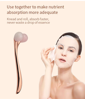 Rouleau de massage facial 3D en jade naturel avec cadre doré – Outil de lifting du visage anti-gonflement, raffermissant la peau et stimulant l'absorption des soins corporels