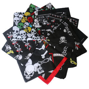 Nuovo Design 12 ps/Bag bandane Hip Hop stampate con <span class=keywords><strong>teschio</strong></span> nero accessorio multifunzionale in cotone 100% per uso esterno - Product Image 1