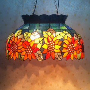 Lustre suspendu Billard Tournesol, Plafonnier brillant de style campagnard et pastoral, Éclairage décoratif pour villa - Product Image 3