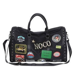 Venta al por mayor de gran capacidad de peso ligero de moda bordado estilo ocio bolsa de mensajero de viaje cierre de cremallera Weekender bolsa de lona - Product Image 2