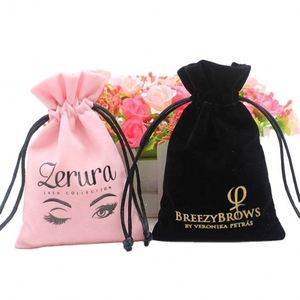 Sac en flanelle de velours recyclable personnalisé pour parfums, perruques, cadeaux, emballage, petites pochettes à cordon en daim pour bijoux - Product Image 5