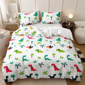 Conception de dessin animé de dinosaure classique impression numérique 3D Textile de maison marchandises de lit en gros housse de couette - Product Image 6