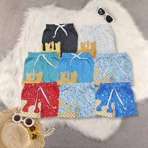 Nouvelle Arrivée Shorts Garçons Imprimé Gouttes de Crème en Soie de Lait Décontracté avec Cordon Élastique et Poches - Product Image 1
