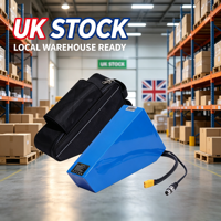 Baterai Segitiga Pengiriman Cepat Stok UK 52V 48V 72V Baterai Ebike Lithium Ion dengan Charger untuk Sepeda Listrik 2000W