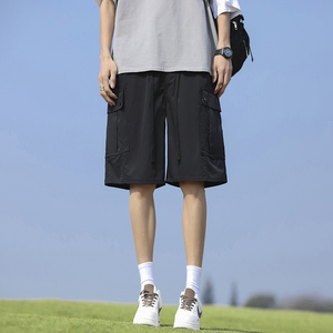 Shorts décontractés personnalisables avec logo pour hommes, shorts de basketball fins d'été, pantalons amples à séchage rapide pour garçons, respirants et décontractés 2025 - Product Image 3