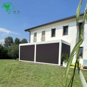 Persiana enrollable motorizada inteligente MINGYU, integrada, impermeable, resistente al viento, ecológica, <span class=keywords><strong>para</strong></span> jardín, patio, con cremallera, <span class=keywords><strong>para</strong></span> exteriores, con WIFI. - Product Image 1