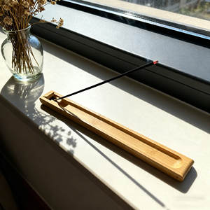 Kül tutucu ile ayarlanabilir açı tütsü brülör ile sopa için 9.8 inç bambu ahşap tütsü tutucu - Product Image 3