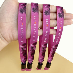 Pulsera con cierre de plástico de un solo uso/pulsera de festival de tela/pulsera tejida de poliéster para eventos pulsera de pareja <span class=keywords><strong>totwoo</strong></span> - Product Image 4