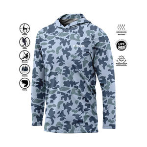 เสื้อฮู้ดกันแดดผู้ชาย ผ้าไหมน้ำแข็งพิมพ์ลายดิจิตอล บางเฉียบ UPF 50 ระบายอากาศได้ดี น้ำหนัก 140 กรัม เหมาะสำหรับเล่นกีฬาในฤดูร้อน - Product Image 1