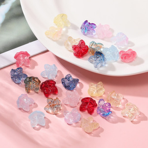 Translucent Glass Flower Beads Small Size Pearlescent Treatment For DIY Jewelry Making Accessories - Product Image 4
