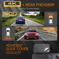 Caméra de tableau de bord 4K pour voiture, double objectif avant/arrière, WiFi intégré, GPS, écran IPS, garantie 1 an, caméra boîte noire