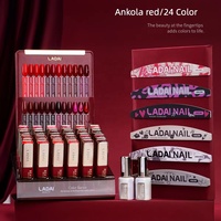 Nouveauté LADAI couleur unie 12ml ensemble de vernis à ongles Gel Uv 24 différents ensemble de vernis Gel rouge classique pour salon de manucure
