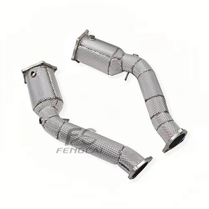 Tubo di Scarico per Ricambi Auto Compatibile con <span class=keywords><strong>Porsche</strong></span> <span class=keywords><strong>Cayenne</strong></span> 958 <span class=keywords><strong>Turbo</strong></span> 4.8T 2011-2017, Silenziatore in Acciaio Inox Spessore 1.5mm con Valvola Controllata - Product Image 1
