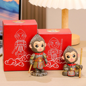 รูปปั้นเรซิ่นซุน วูคงรูปทรงไม่สม่ำเสมอ ของตกแต่งโต๊ะทำงาน ดีไซน์แบบดั้งเดิม น้ำหนักเบา อุปกรณ์สำนักงาน บรรจุภัณฑ์ชิ้นเดียว - Product Image 4