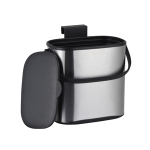 Poubelle de cuisine sanitaire en plastique et acier inoxydable avec couvercle supérieur, personnalisable, vente en gros - Product Image 1