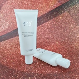 Envase cosmético personalizado para limpiador facial iluminador de la piel, tubo ovalado de plástico HDPE vacío con tapa de rosca para lavado facial - Product Image 4