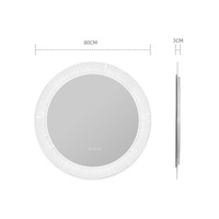 Miroir de salle de bain mural en aluminium LED de 32 pouces, design moderne et simple, personnalisé en usine, anti-buée, éclairage intérieur et extérieur